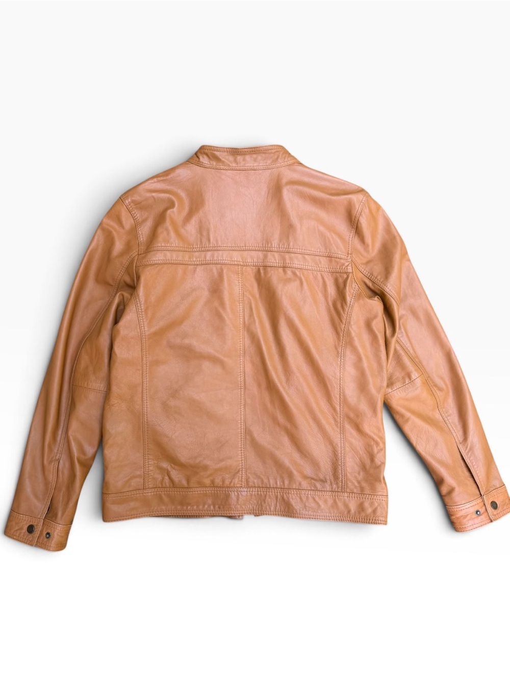 Vintage Wilsons Leather Men’s L Cognac Leather Moto Racer Jacket - Picture 5 of 15